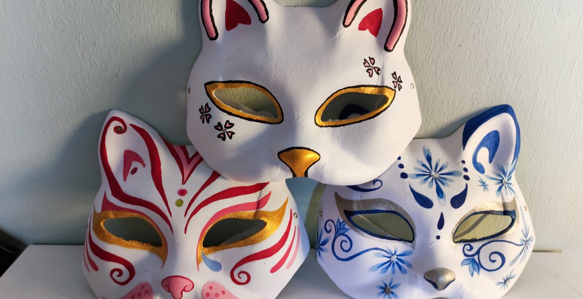Katze/Fuchs-Masken bemalen