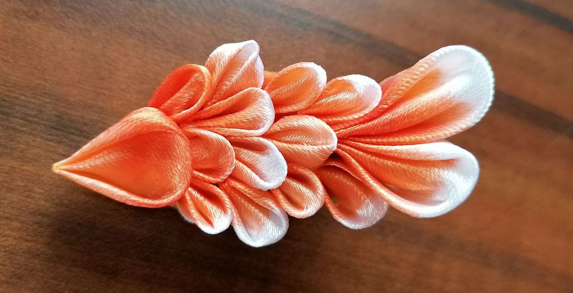 Tsumami technique: Round flowers
