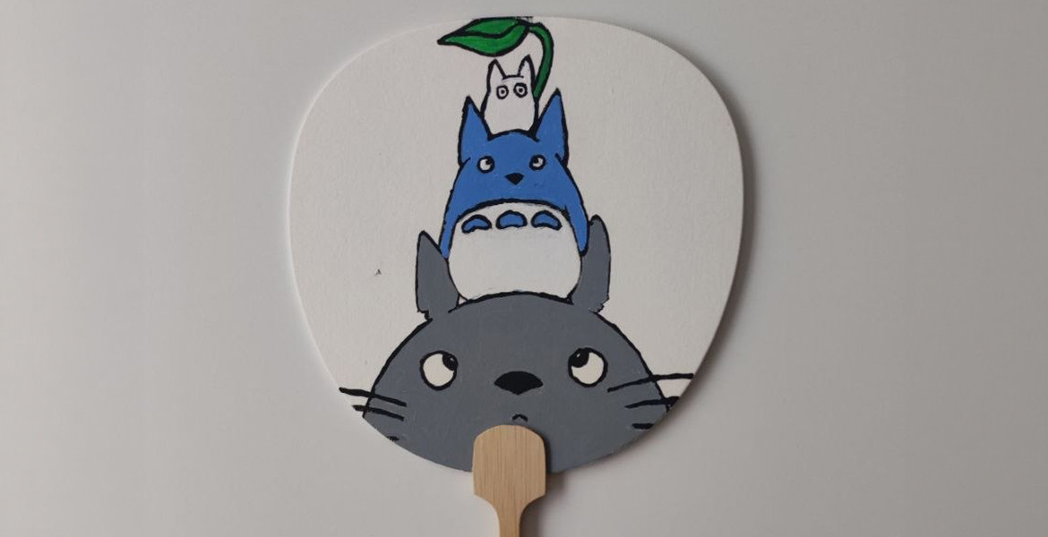 Asian Fan Painting with Mona