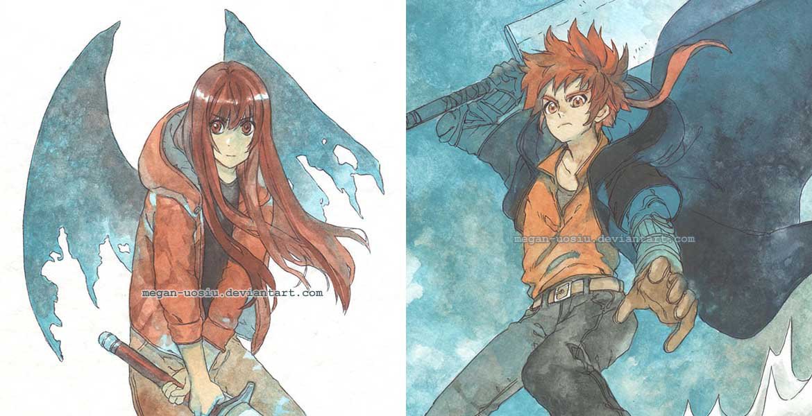 Painting anime characters with watercolours